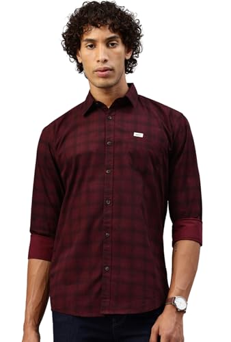 Image of Majestic Man Men Comfort Slim Fit Pure Cotton Tartan Checked Casual Shirt