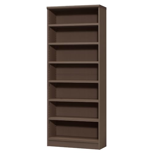 【強化棚板】高さ178cm×幅70.2cm ダークブラウン 日本製 レデイメイド 本棚 収納棚 F★★★★ 低ホルマリン エースラック/カラーラック 木製ラック CD DVD コミック 本 A4ファイル 小物収納 shelfit/シェルフィット