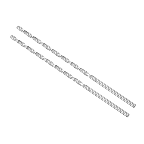 Image of CoCud Extra Long High Speed Steel Twist Drill Bits, 5.5mm Diameter 200mm Length, Straight Twist Jobber Drill Bit - (Applications: for Metal Woodwork Plastic Aluminum), 2-Pieces