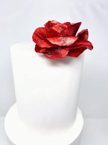 Amazon.com: Red Rose Rice Paper Cake Topper One Rose : Home & Kitchen