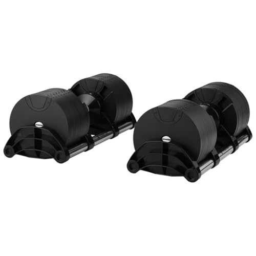 Fitness Tech, Mancuernas Ajustables, 16 Discos de 2 Kg por Mancuerna, Diseño Compacto y Duradero, Agarre Cómodo, Almacenamiento Eficaz para Gimnasio en Casa, 32 Kg