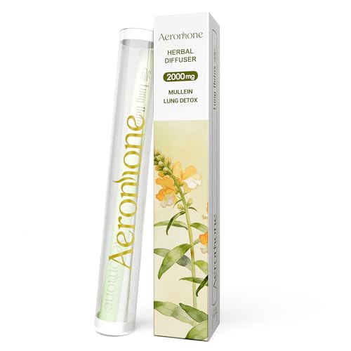 Aeromone Premium Mullein Herbal Diffuser 2000mg Concentrated Essential Oil Blend with Mullein Peppermint & Other Herbs Portable Mullein Diffuser for Soothing Wellness & Mindful Relaxation