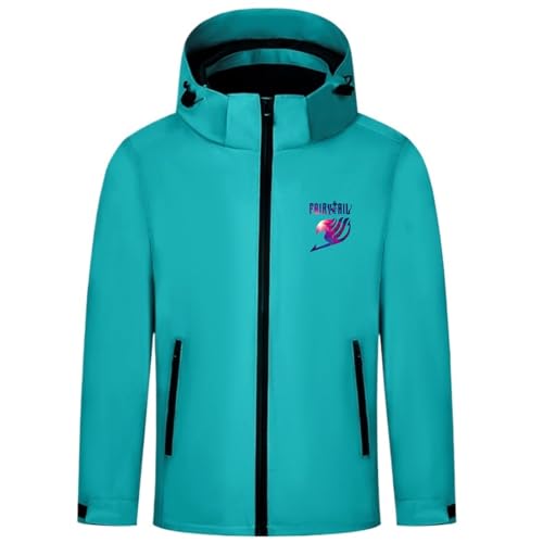 QATOBI Chaqueta Mujer Impermeable Fai-ry Ta-il, Chaqueta Cortaviento con Capucha, Ideal para el Aire Libre Campamento Excursionismo(Green,M)