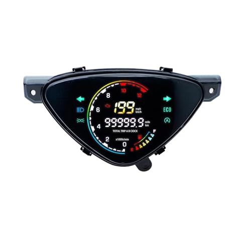 Tachymètre moto Mio110 avec odomètre numérique et compteur de carburant à affichage LED