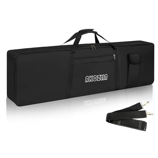 AKOZLIN Funda de teclado acolchada portátil de 88 teclas, dimensiones 54 x 6.7 x 13.2 pulgadas, bolsa eléctrica para teclado de piano (negro y amarillo)