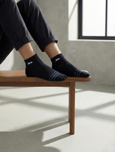 Image of Bindian Men and Women Ankle Length Socks, Multicolored with Striped Design, Breathable Base, Casual