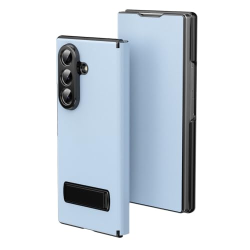 Étui Galaxy Z Fold 5 bleu pâle en cuir magnétique avec béquille intégrée