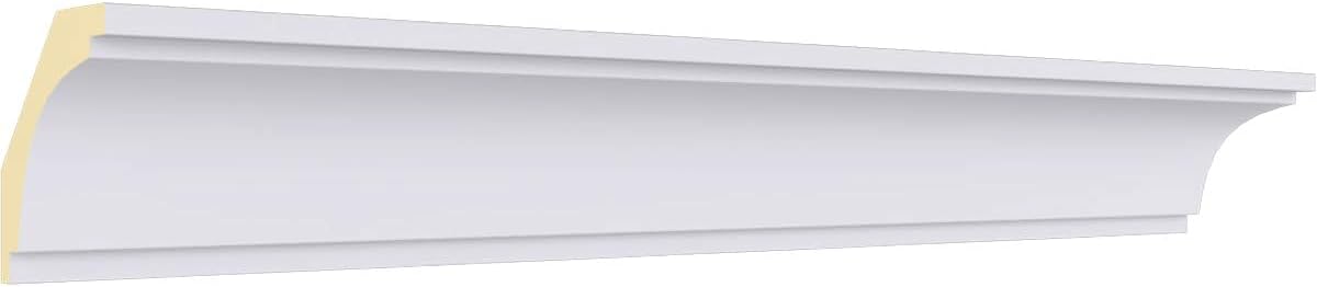 Endurathane Classic Cove Crown Moulding, 2 3/8"H x 2 3/8"P x 3 3/8"F x 94 1/2"L, Factory Primed