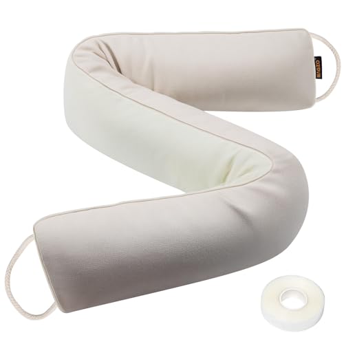 Image of MAGZO Door Draft Stopper, 34 Inch Under Door Draft Blocker Noise Stopper, Weighted Wind Blocker Draft Guard for Bottom of Door, Beige