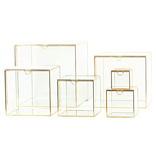 ARTINCO-India-Collections-Home-Decor-Glass-Brass-Storage-Box-Golden-3x3-inches-Square