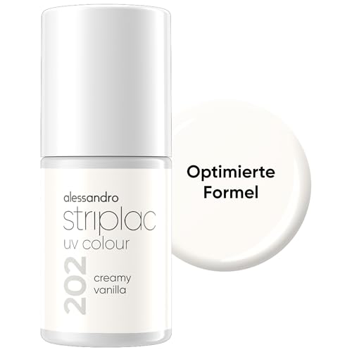 alessandro Striplac Smalto UV Creamy Vanilla – coprente e antigraffio fino a 15 giorni – facile da applicare – Tecnologia di rimozione delicata – Vegano – Nude – 6,5 ml