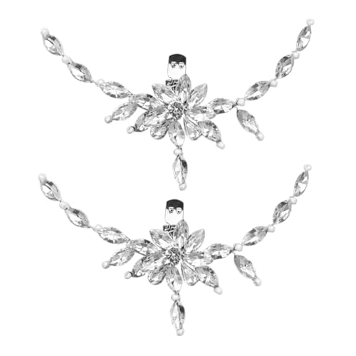 Clips de chaussures pour mariage et soirées ornements en dentelle fleurie