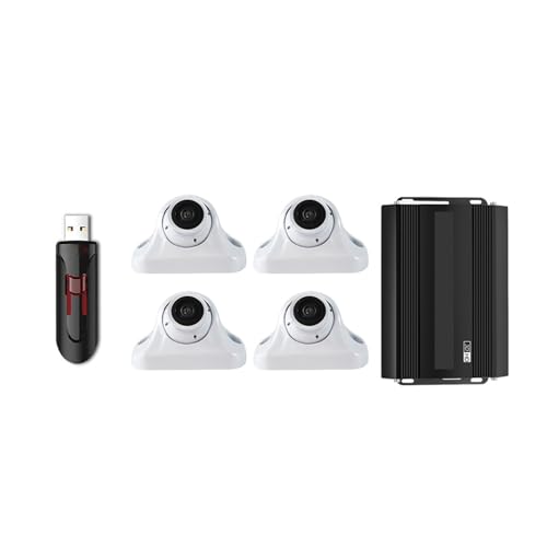 Car 360° Bird's Eye View Camera System (3D+1080P) TVC 360 Surround Seamless View Recorder Is Suitable For VAN Truck(White version128usb)