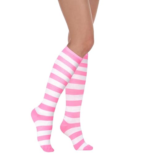 Image of Striped Knee High Socks for Women Outdoor Sport Athletic Stripe Casual Tube Socks