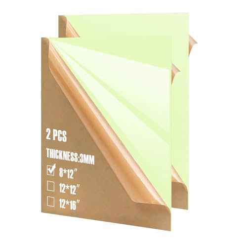Image of 2pcs Pastel Cell Cast Acrylic Sheets Pistachio Green 1 /8inch (3mm) 7.87x11.8 200x300mm Glossy Matte Laserable Plexiglass Sheets Plasitc Board for Laser Cutting Engraving DIY Project