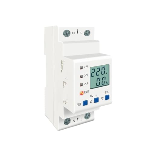 Protecteur de surtension et de sous-tension réglable 80A 230V pour tableau électrique