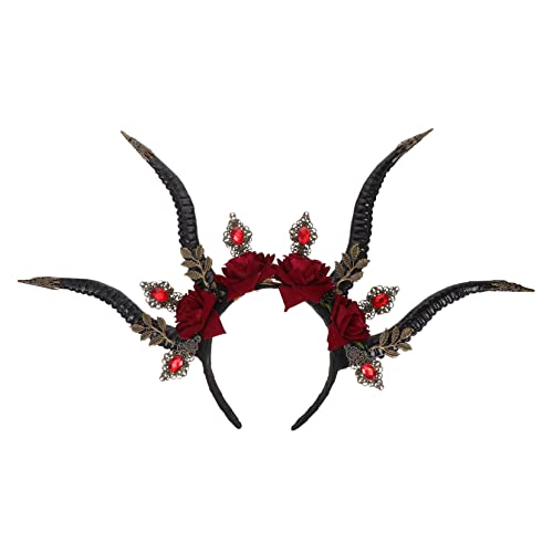 Cornes d'antilope noir serre-tête en plastique léger et confortable