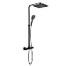 Produktbild STILFORM Designer Duschsäule Serie "Park" Höhenverstellbar mit Regendusche, Thermostat und Handbrause in Schwarz Matt oder Chrom (Schwarz Matt)