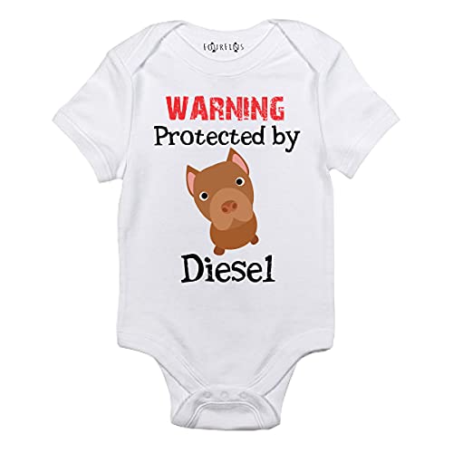 Warning Protected by Pug baby clothes Personalized dog Baby Outfit3