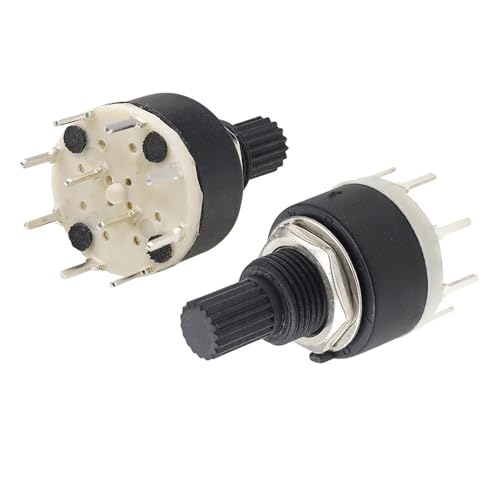 Interrupteur rotatif SR16 2 positions 4 voies en plastique pour contr&ocirc;le audio fluide