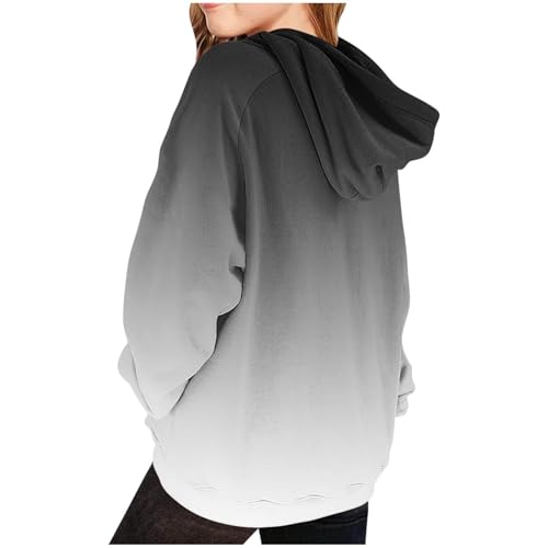 Cute Hoodies for Girls Trendy Preppy Hooded Sweatshirts Oversized Long Sleeve Shirts Gradient Clothes for Girls3