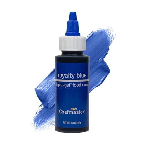 Image of Chefmaster Liqua-Gel Food Coloring | Royalty Blue | Red 3-Free | Professional Baking & Decorating | Fade-Resistant | Made in USA | 2.3 oz