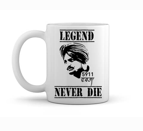 URBAN PENDU Ceramic Sidhu Moosewala Legend Coffee Mug (White) 330ML,