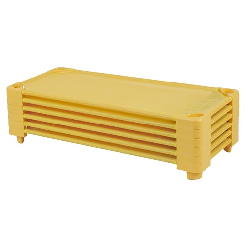 Image of Back2School Express Sleepline Stackable Cots, Ready-to-Assemble, Sleeping Cot, Yellow, 6-Pack