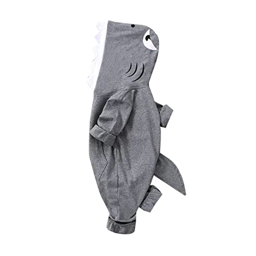 Lyqtloml Newborn Baby Boys Girls Cartoon Shark Dinosaur Long Sleeve Hoodie Romper Onesies Jumpsuit Outfits Clothes #TOP8
