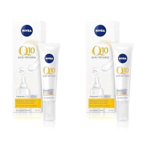 NIVEA Q10 Anti-Wrinkle Power Firming Eye Cream to Reduce Crow's Feet, Lines and Wrinkles, Powerful Under Eye Cream to Revitalise the Eye Area (15ml) (Pack of 2)