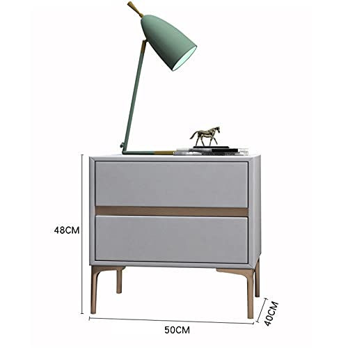 Table de chevet en bois blanc meuble rangement moderne 2 tiroirs