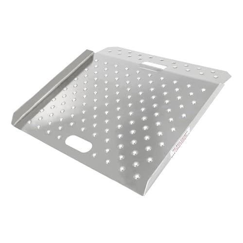 Guardian Aluminum Punch-Plate Curb Ramp for Hand Trucks, 750 lb, 27x27 In