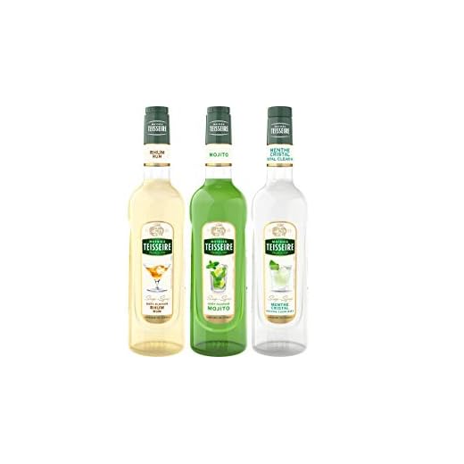 Assortiment spécial mojito sans alcool : sirop de mojito, de rhum sans alcool et de menthe crystal