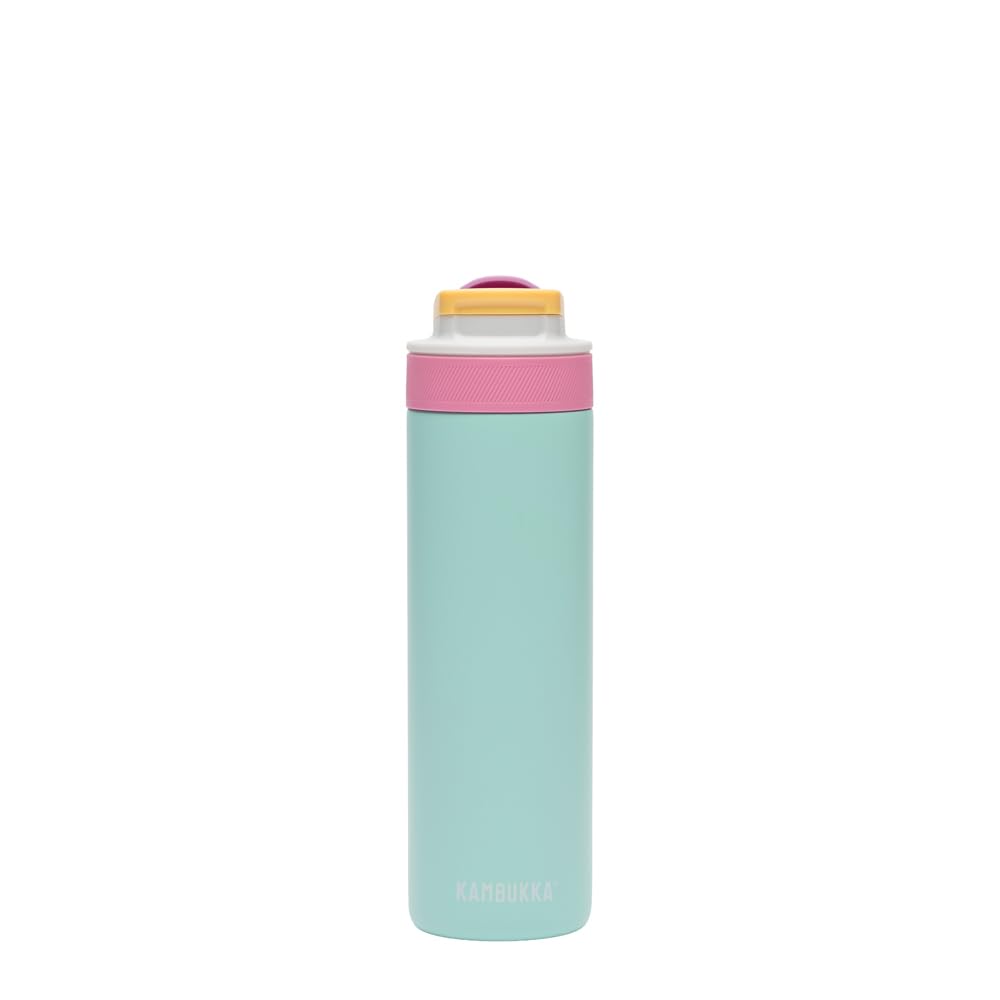 Kambukka Lagoon 600ml Kunststoff-Wasserflasche mit Strohhalm - auslaufsicher, schmutz- und geruchsresistent, spülmaschinenfest - stoßfeste und langlebige Trinkflasche - Eis am Stiel