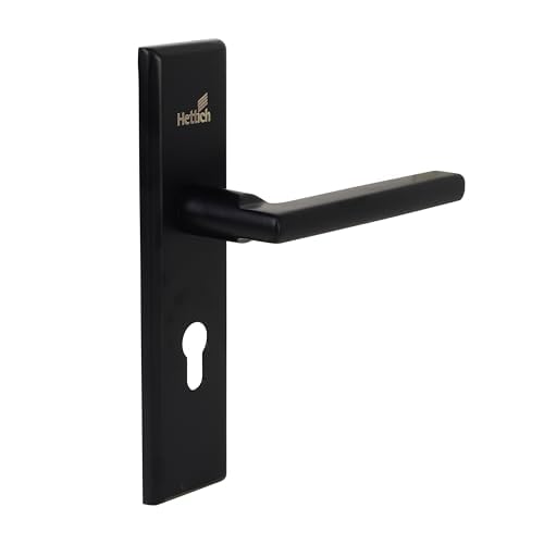 Image of Hettich ProLock Combo Lever Lock Main Door Safety Lock, (Both Side Movable) Mortise Door Lock Handle Set with 3 Brass Key for Home,Office,Hotel | BL Finish | 5 Years Warranty