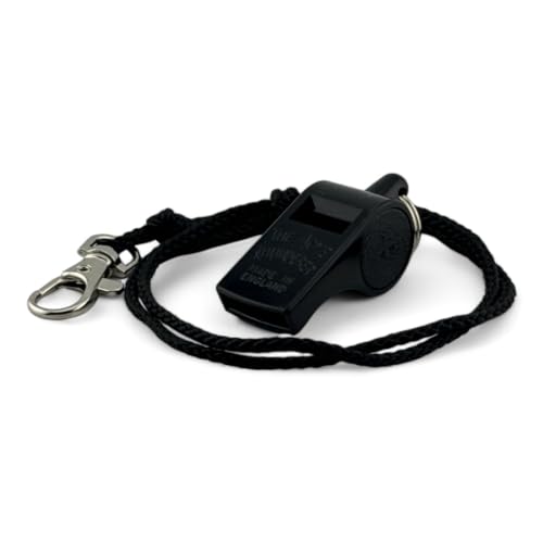 ACME Thunderer Trillerpfeife No. 560 mit Pfeifenband - Schiedsrichterpfeife: Klarer und Durchdringender Ton, Schwarz