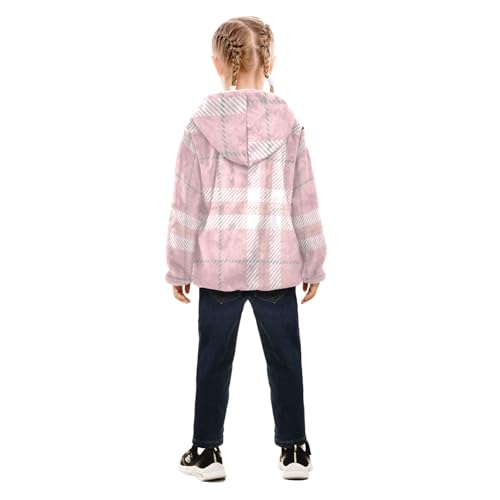 GuoChe Buffalo Plaid Scotland Pink Hooded Fleece Jacket Baby4