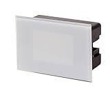 FARETTO SEGNAPASSO LED VETRO PER CASSETTA 503 3W 4000K 220/230VAC IP65 PER INTERNO ED ESTE...
