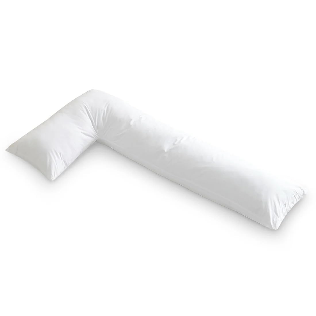 Textile Wise Orthopaedic L-Shaped Pillow Extra Cushioning Support For Head, Neck & Back Hollow Fibre Filling Pregnancy Maternity Body Pillow - Side Sleeper Pillow (L Shaped White Pillow Only)
