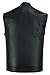 Ruja Sports SOA Style Genuine Leather Motorbike Vest with Inside Pockets, Black, X-Large