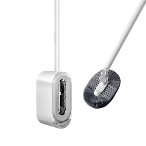 Image of 2 Set Toilet Brush and Brush Holder Set, Wall Mounted Toilet Bowl Brush with Hideaway Caddy,Toilet Cleaner Brush Built-in Drip Tray,Toilet Scrubber Brush Bathroom,Toilet Cleaner with Curved Design