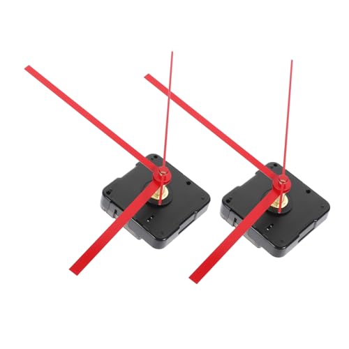 CLISPEED 2 piezas Mecanismo Reloj Silencioso Cuarzo Rojo Movimiento Reloj DIY para Reparación y Reemplazo Wall Clock Mechanism