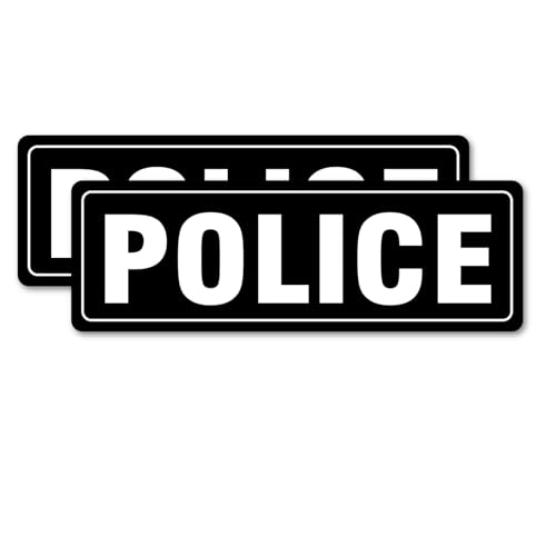 Image of 2 PackPolice Sign Magnet, Black Police Car Magnetic Sign for Off Duty Officers 14.2 inchx4.3 inch