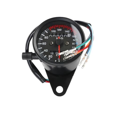 バイク走行距離計 バイク用バックライトインジケーター ユニバーサル LED シグナルライト付き オートバイタコメーター 走行距離計ゲージ 12V