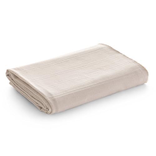 GAMUSI Funda sofá 2 plazas Multiusos, Colcha Cama 90/105 cm, Jarapa Foulard cubrecama Mantas de Sofa Suave Resistente Liso - 180x280 cm, Beige