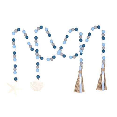 Cuentas de madera con tema del océano y borlas de estilo rústico playero en pack de 2 7