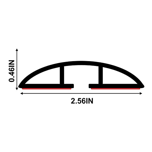 6.5Ft Floor Cord Cover Silicone Cable Protector Easy to Install Wire Organizer and Hider Ideal Extension Cord Cover for Home, Office, Garage (Black-6.5Ft)