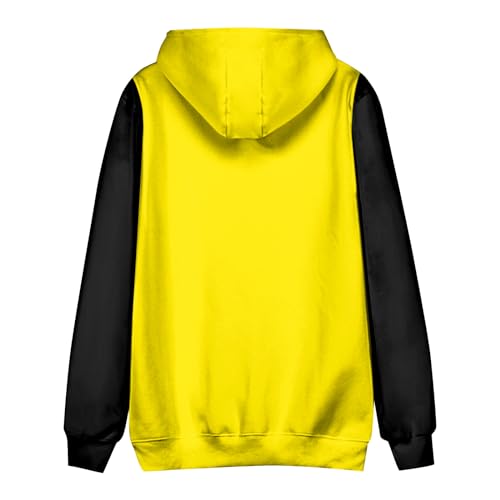 Ymosrh Men's Casual Hoodies, Long Sleeve Color Block Hooded Sweatshirt Fashion Pullover Hoodie, M-4XL2