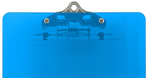 Trade Quest Plastic Clipboard Transparent Color Letter Size Standard Clip (Pack Of 6) (Sky Blue) #TOP2
