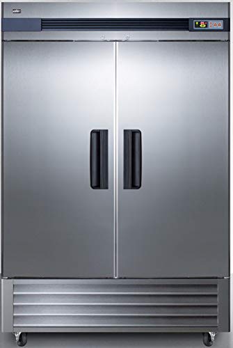 Summit Appliance Scff497 Commercial 493 Cu.ft. Reach-In All-Freezer In Complete Stainless Steel With French Door Swing, Self-Closing Doors, Microprocessor Control Panel, Open Door Alarm And Lock #TOP23